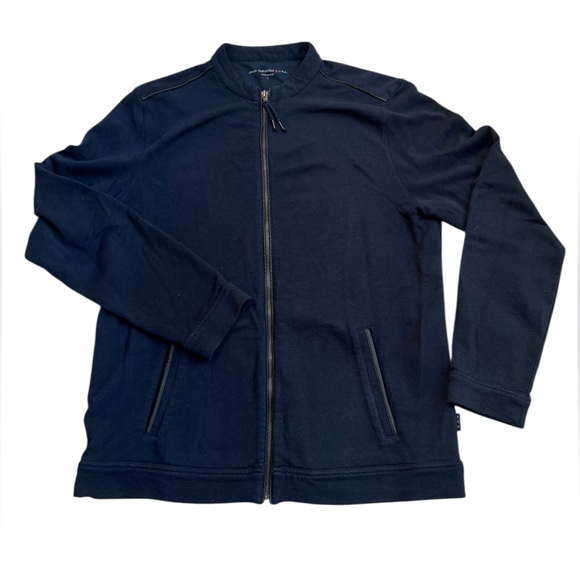 John Varvatos navy cotton full zip size large - Picture 1 of 5